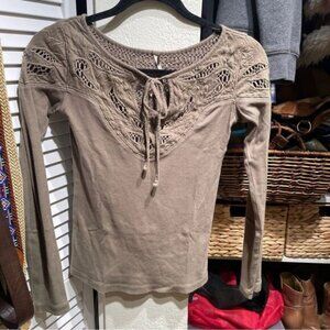 Free People Green Top